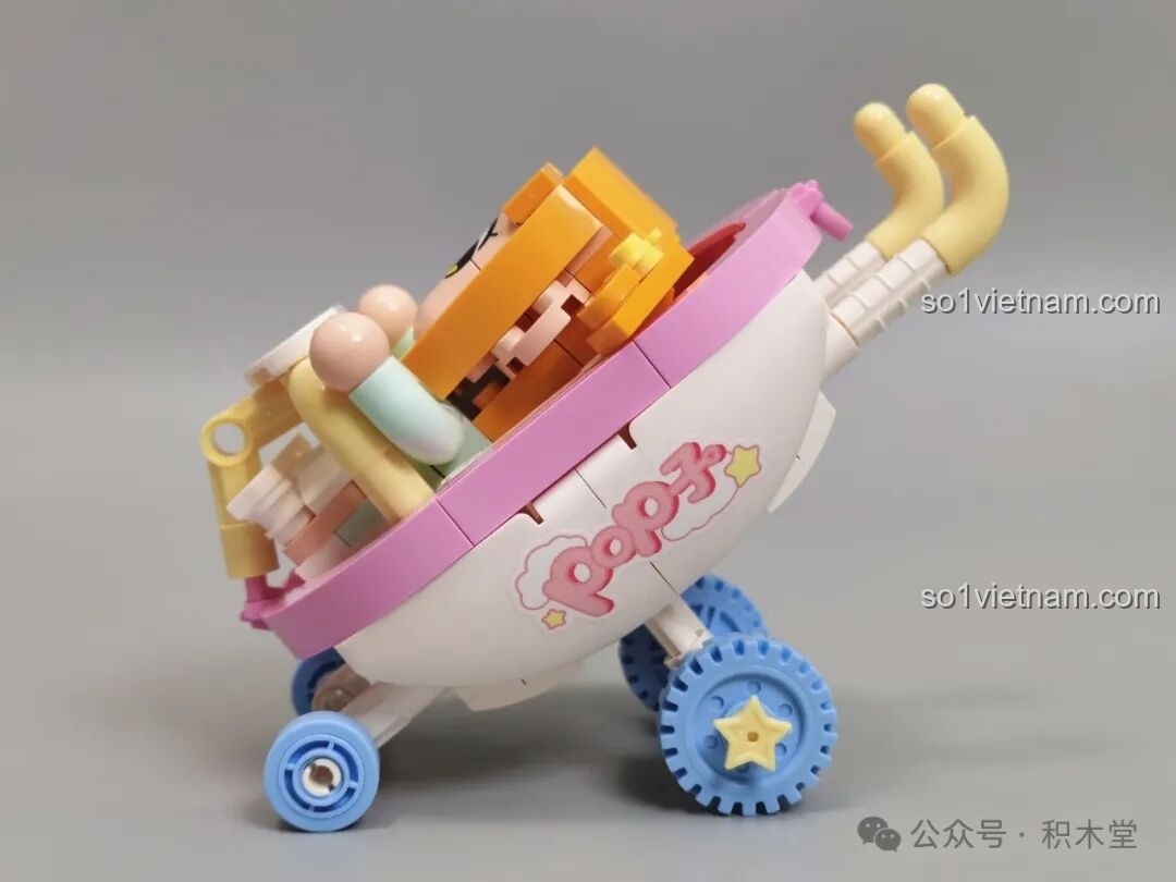 Hộp đồ chơi lắp ráp xe đẩy em bé Pipi美 TOP TOY.