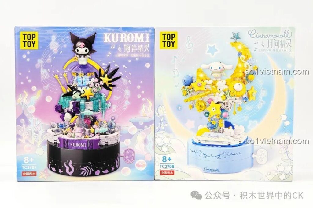 Hộp sản phẩm bộ lắp ráp TOP TOY Sanrio Secret Garden Series phiên bản Kuromi và Cinnamoroll