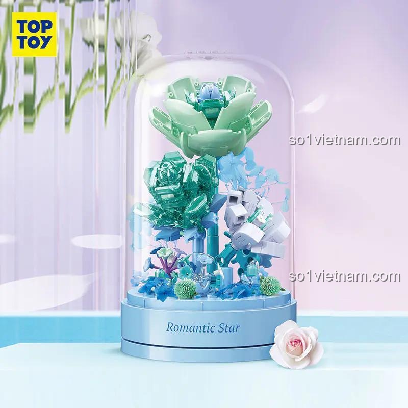 Ảnh hộp sản phẩm đồ chơi mô hình TOP TOY TC1115 Hộp nhạc Romantic Star, thể hiện thiết kế lãng mạn cho bé gái.