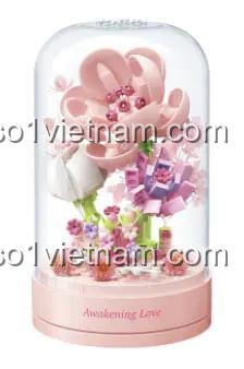 Cận cảnh hộp nhạc lắp ghép TC1116 với lồng kính chống bụi sang trọng, quà tặng bạn gái ý nghĩa.