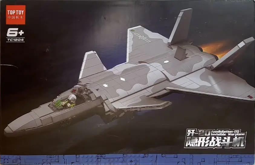 Bộ đồ chơi TOP TOY TC1204 Máy bay chiến đấu tàng hình J-20 cho bé trai 6 tuổi, có 1 minifigure, màu xám, giá tốt