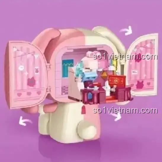 Mô hình Angela Vương Giả Vinh Diệu TOP TOY TC1320 mở ra thành căn phòng nhỏ đầy màu sắc, đồ chơi sáng tạo cho bé gái 8 tuổi.