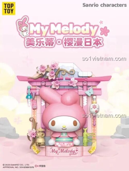 Hộp sản phẩm bộ lắp ghép My Melody, TOP TOY TC1508, 150 mảnh, đồ chơi cho bé gái 8+