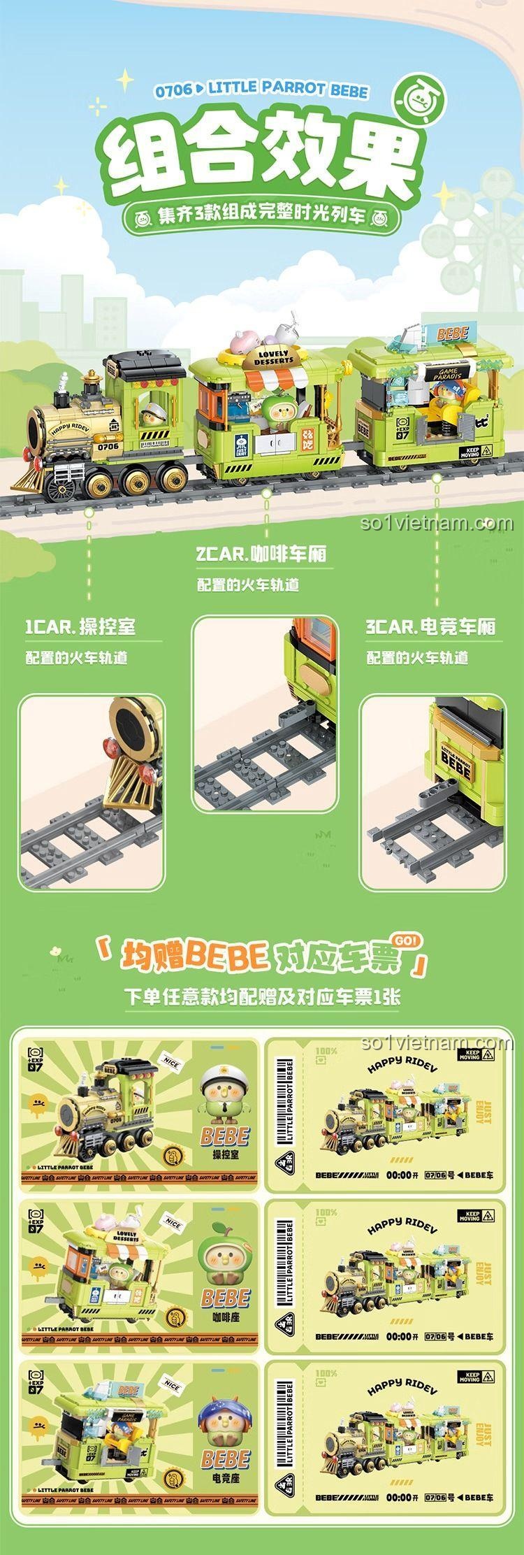 Chi tiết về toa điều khiển thuộc series Chuyến Tàu Thời Gian BEBE, một phần khác của bộ sưu tập.