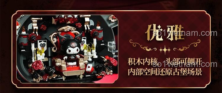 bộ đồ chơi Kuromi Lâu Đài Đêm TOP TOY TC1833 chi tiết đầu mở, cảnh lâu đài bên trong, đồ chơi cho con gái 15 tuổi