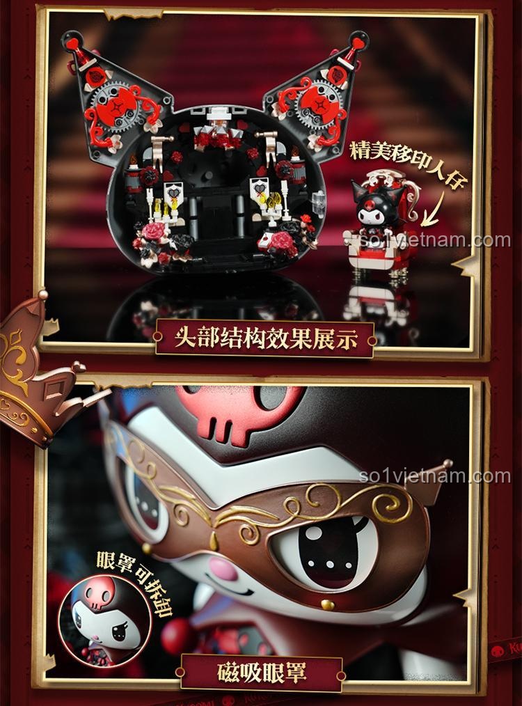 Búp bê Kuromi TOP TOY TC1833 phụ kiện vương miện và hoa hồng, đồ chơi mô hình Kuromi cho con gái 15 tuổi, chất lượng cao