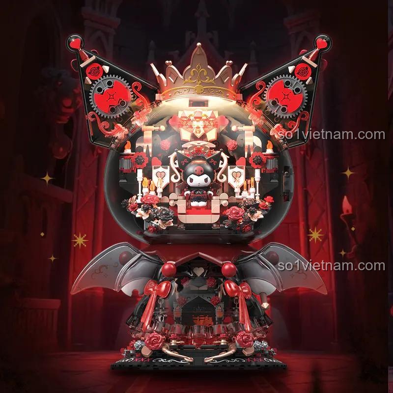 bộ đồ chơi Kuromi Lâu Đài Đêm TOP TOY TC1833 mở ra cảnh lâu đài bên trong, đồ chơi mô hình Kuromi cho con gái 15 tuổi