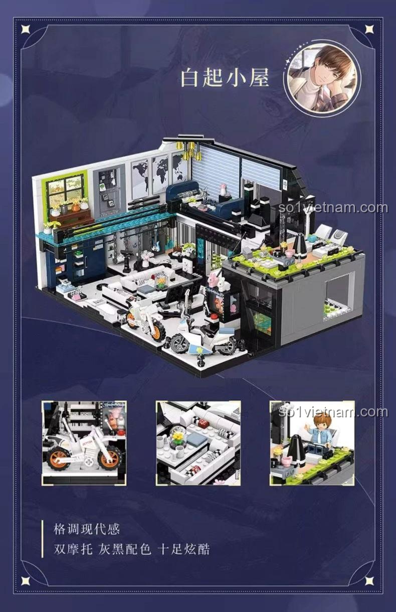 Mô hình nhà của Hứa Mặc TOP TOY TC2003, bộ lắp ghép chi tiết chân thực, mô phỏng không gian sống nhân vật, đồ chơi xây dựng cho bé trai 15 tuổi