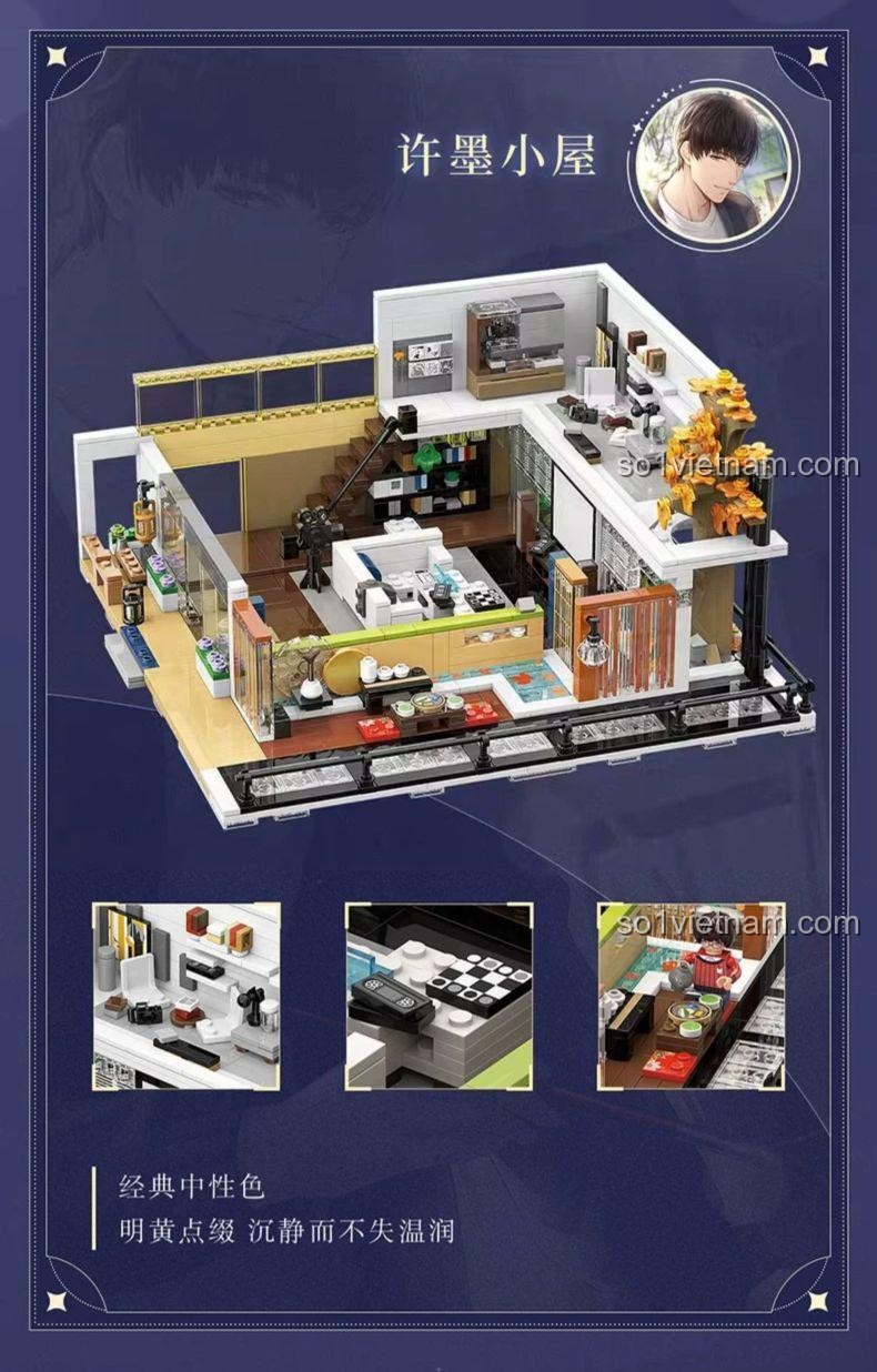 Mô hình nhà của Hứa Mặc TOP TOY TC2003, bộ lắp ghép chi tiết chân thực, mô phỏng không gian sống nhân vật, đồ chơi xây dựng cho bé trai 15 tuổi