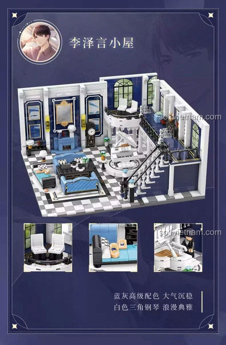 Mô hình nhà của Hứa Mặc TOP TOY TC2003, bộ lắp ghép chi tiết chân thực, mô phỏng không gian sống nhân vật, đồ chơi xây dựng cho bé trai 15 tuổi