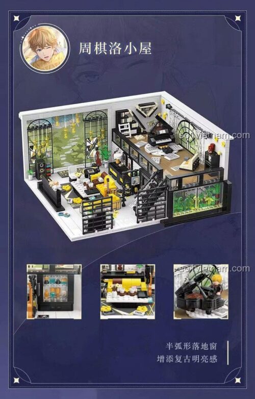 Mô hình nhà của Hứa Mặc TOP TOY TC2003, bộ lắp ghép chi tiết chân thực, mô phỏng không gian sống nhân vật, đồ chơi xây dựng cho bé trai 15 tuổi