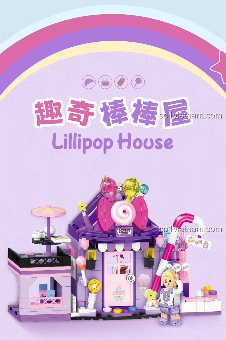 Bộ sưu tập phố kẹo ngọt TOP TOY, đồ chơi mô hình Cửa Hàng Kẹo Mút và các cửa hàng khác