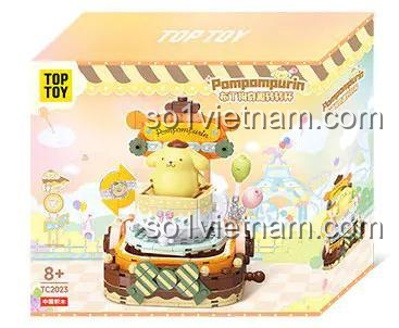 Hộp sản phẩm bộ lắp ghép Pompompurin - Chú Chó Vàng Vui Vẻ, đồ chơi xếp hình Sanrio, đồ chơi cho bé gái 8 tuổi