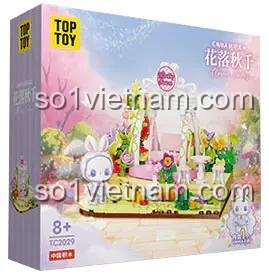Hộp sản phẩm EMMA Bí Ẩn Trang Viên: Hoa Rơi Trên Xích Đu TOP TOY TC2029, bộ lắp ghép mini block, 360 mảnh, 2 minifigures, 8+ tuổi, con gái, khu vườn cổ tích