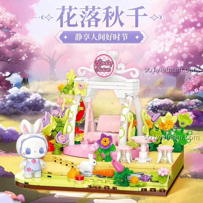 Mô hình EMMA Bí Ẩn Trang Viên: Hoa Rơi Trên Xích Đu TOP TOY TC2029, bộ lắp ghép mini block, 360 mảnh, 2 minifigures, 8+ tuổi, con gái, khu vườn cổ tích