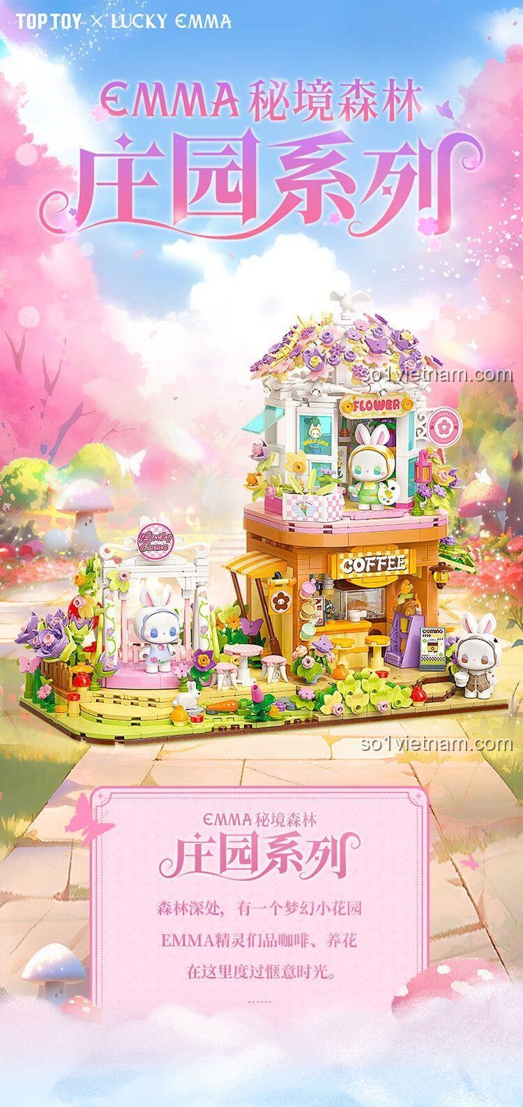 Mô hình EMMA Bí Ẩn Trang Viên: Hoa Rơi Trên Xích Đu TOP TOY TC2029, bộ lắp ghép mini block, 360 mảnh, 2 minifigures, 8+ tuổi, con gái, khu vườn cổ tích, kết hợp với các bộ khác