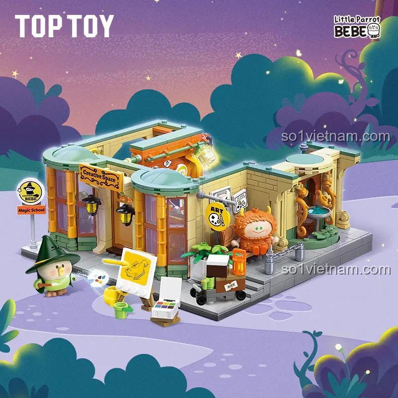 bộ lắp ghép TOP TOY TC2037, đồ chơi xây dựng Học viện Nghệ thuật Phép thuật, toàn cảnh học viện phép thuật, đồ chơi sáng tạo cho bé 8 tuổi, giá rẻ.