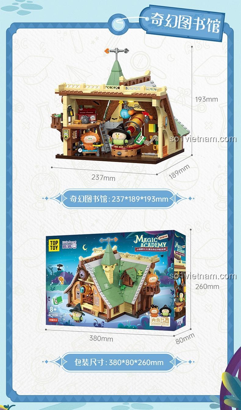 bộ lắp ghép Học viện Phép thuật BEBE, đồ chơi mô hình Lớp học Nghệ thuật BEBE, kích thước mô hình thư viện kỳ ảo, đồ chơi sáng tạo cho bé 8 tuổi, giá tốt.
