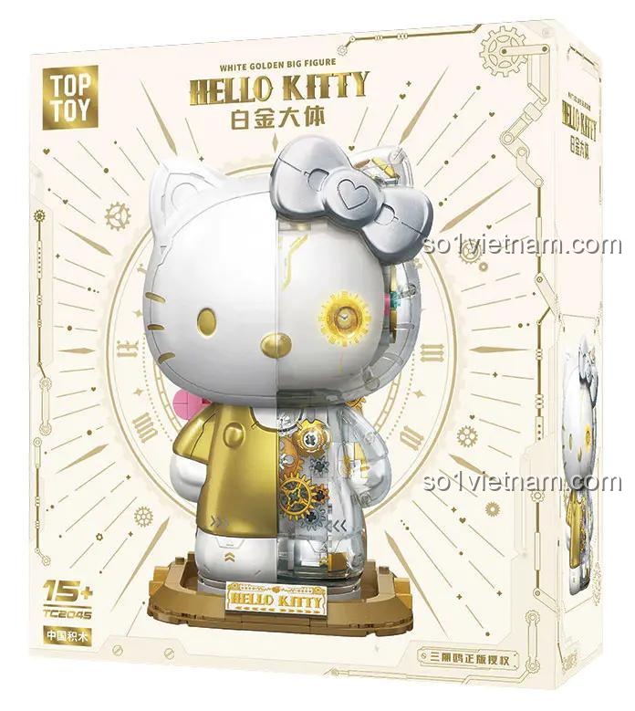 Hộp sản phẩm Hello Kitty Bán Cơ Khí Vàng Trắng TOP TOY TC2045