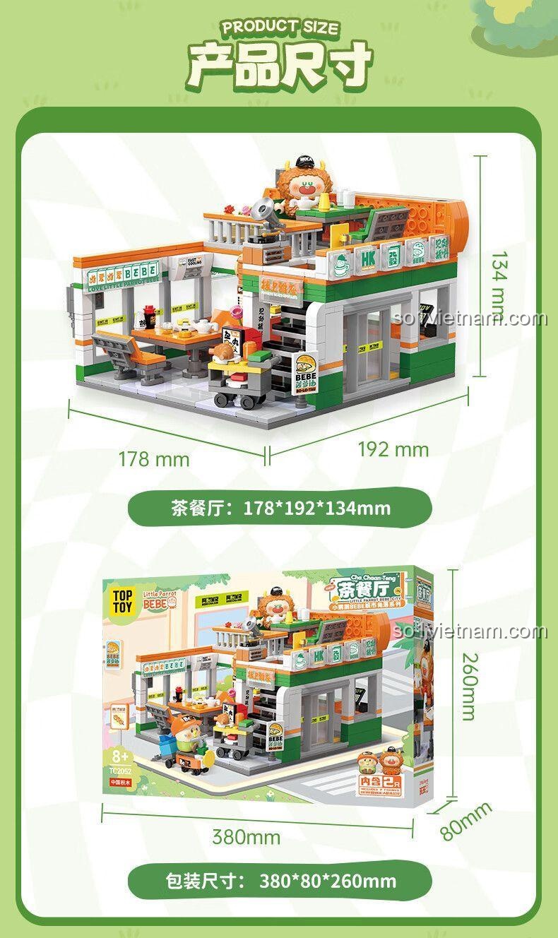 Minifigure và xe chở hàng đi kèm Trà Quán BEBE TC2052