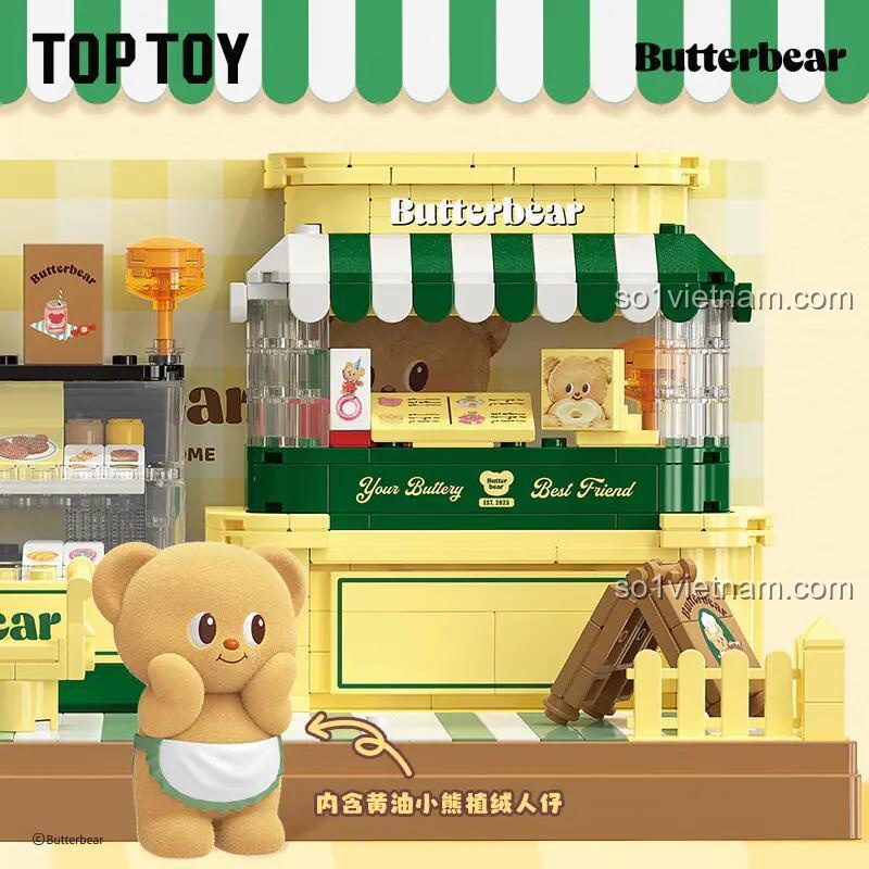Mô hình tiệm bánh ngọt Gấu Bơ TOP TOY TC2057 với mô hình gấu nhung đáng yêu, đồ chơi lắp ghép cho bé gái 6 tuổi