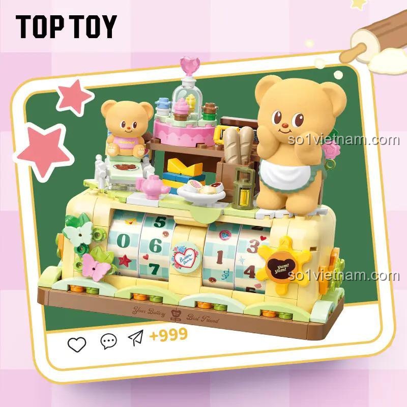 Đồ chơi lắp ghép TOP TOY TC2059 Lịch Vạn Niên Gấu Bơ, mô hình lịch vạn niên, chi tiết dễ thương, cho con gái 6 tuổi