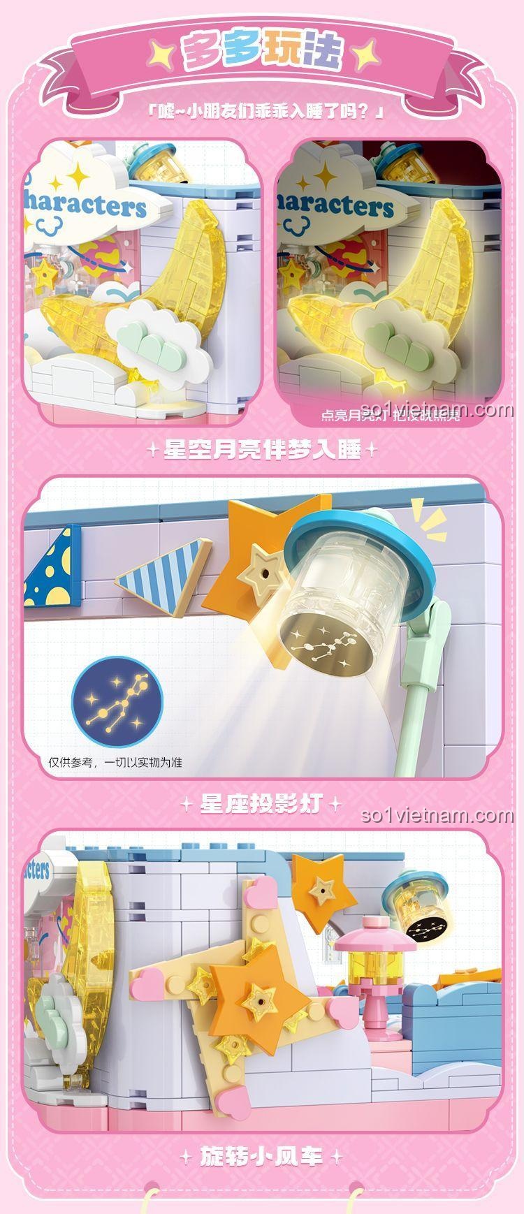 Cửa sổ trong mô hình Phòng Tự Học Buổi Chiều, bộ lắp ghép Sanrio