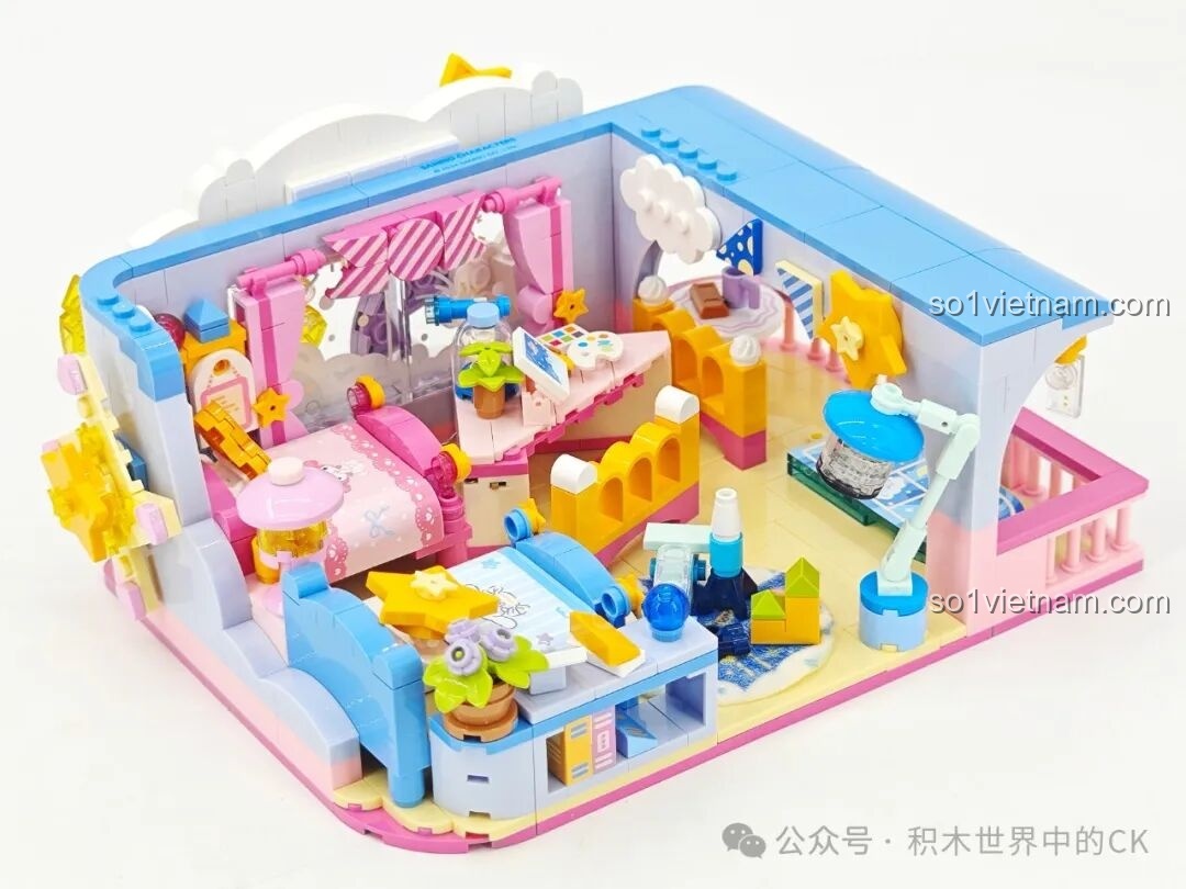 Chi tiết giường ngủ trong mô hình TOP TOY TC2068