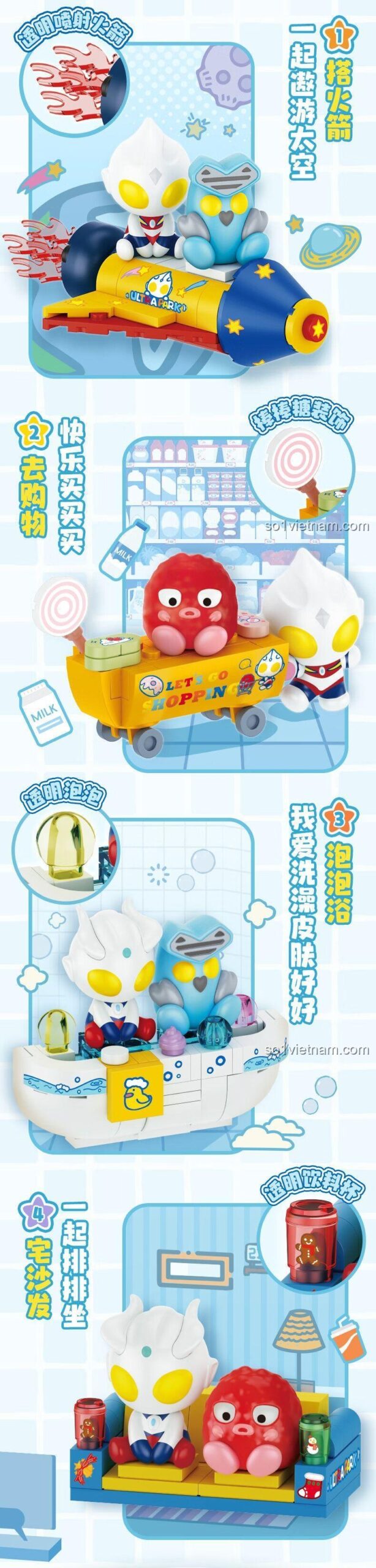 Mô hình Ultraman trên tàu vũ trụ, bộ đồ chơi TOP TOY TC2213
