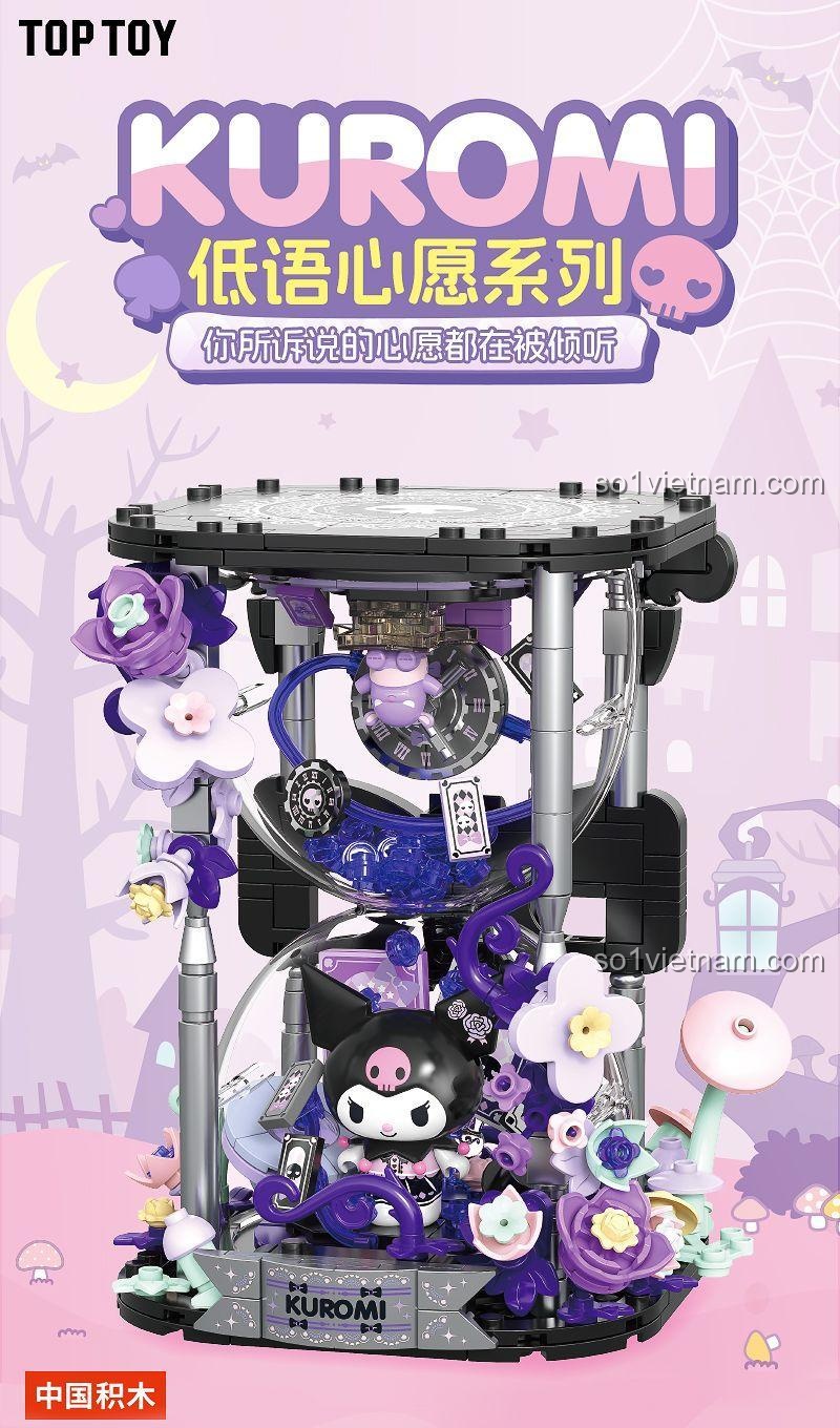 Đồ chơi mô hình Kuromi TC2336 chi tiết tinh xảo, thể hiện nhân vật Kuromi đáng yêu trong thế giới mộng mơ, bộ lắp ghép giá rẻ cho bé gái 8 tuổi