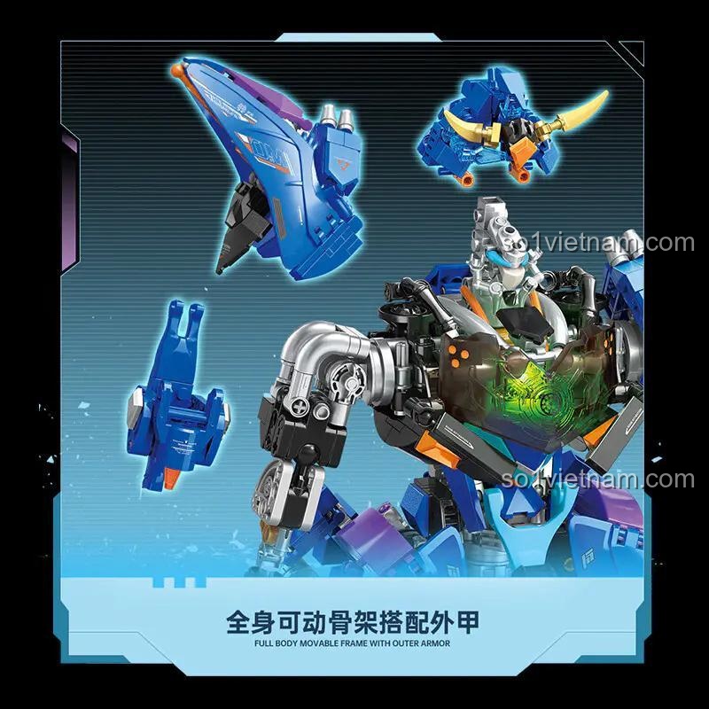 Chi tiết khớp nối và giáp ngoài của Mô hình Robot Mecha "Tiên Tổ Hiệu Ứng" Date Masamune TC2405, cho thấy khả năng cử động linh hoạt.