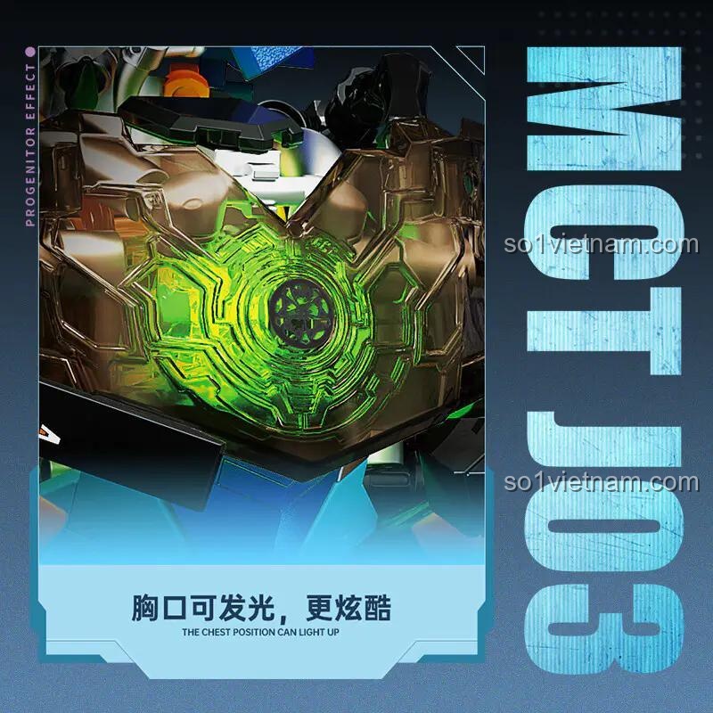 Phần ngực của Mô hình Robot Mecha "Tiên Tổ Hiệu Ứng" Date Masamune TC2405 có thể phát sáng, tạo hiệu ứng ấn tượng.