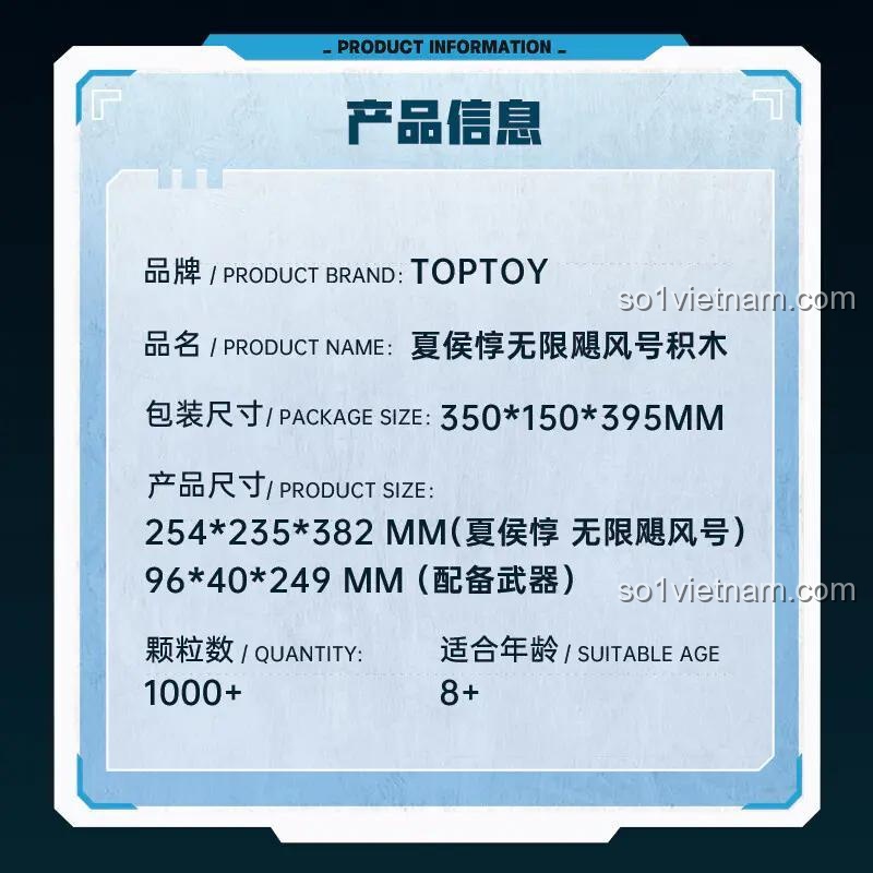 Mô hình Hạ Hầu Đôn Vô Cực Cuồng Phong TC2407 trên đế trưng bày