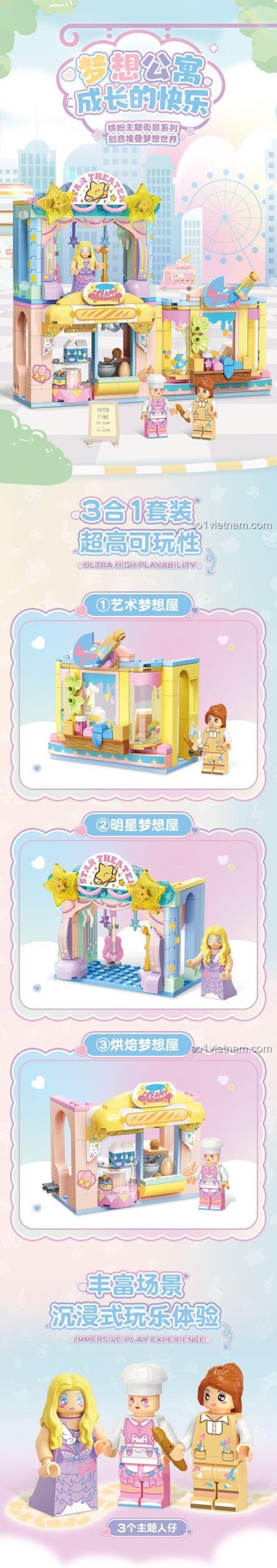 Mô hình lắp ráp sáng tạo từ Bộ Lắp Ghép Mơ Ước Công Viên Giải Trí TOP TOY TC2512