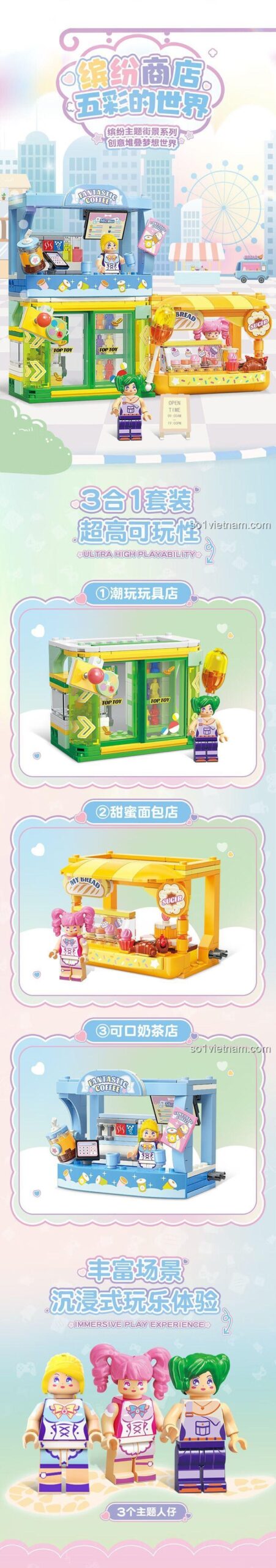 Mô hình lắp ráp sáng tạo từ Bộ Lắp Ghép Mơ Ước Công Viên Giải Trí TOP TOY TC2512