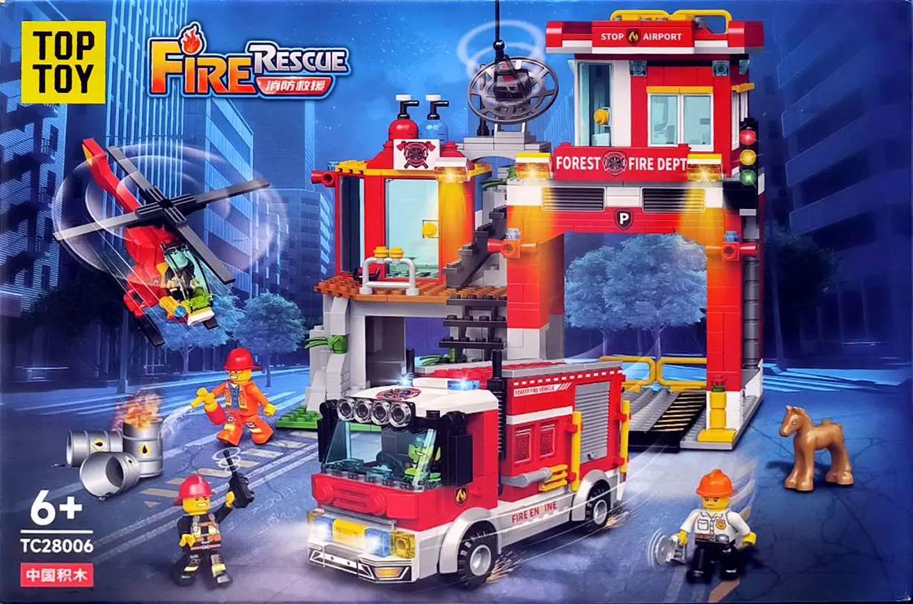 Bộ đồ chơi Trạm Cứu Hỏa Rừng TOP TOY TC28006 cho bé 6 tuổi, có đèn LED, mô hình chi tiết
