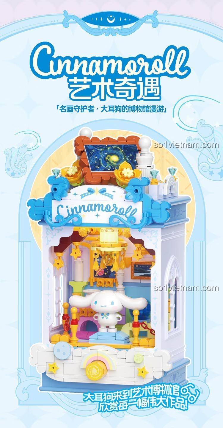 Nhân vật Cinnamoroll TOP TOY TC3110 trong bộ lắp ghép Cinnamoroll Phiêu Lưu Nghệ Thuật, đồ chơi xếp hình giá rẻ cho bé gái