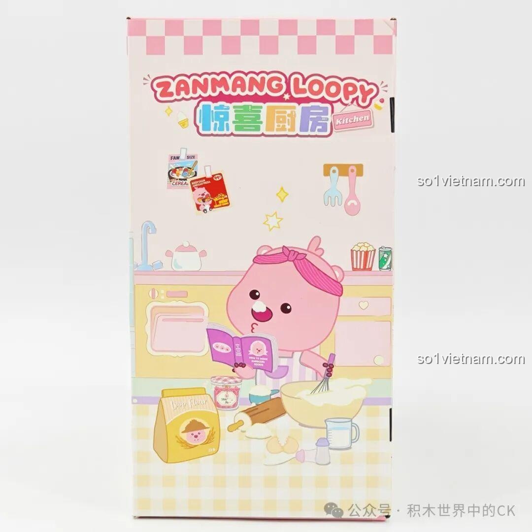 Mặt sau hộp đồ chơi lắp ráp TOP TOY ZANMANG LOOPY phiên bản Nhà bếp