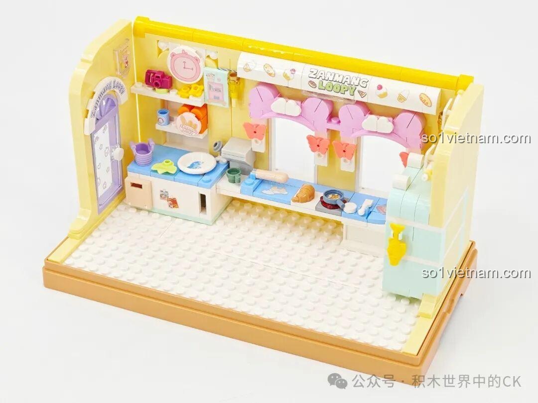 Mô hình nhà bếp hoàn thiện của bộ đồ chơi TOP TOY ZANMANG LOOPY
