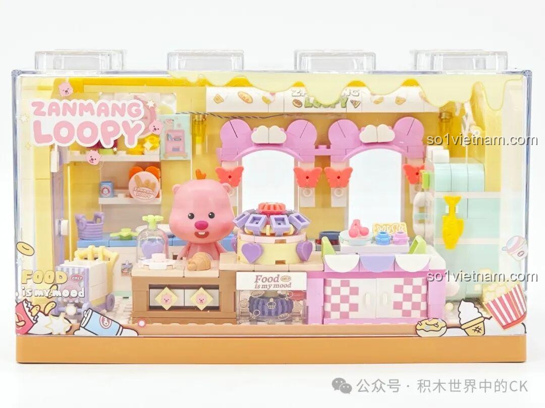 Chi tiết mặt trước hộp đồ chơi lắp ráp TOP TOY ZANMANG LOOPY phiên bản Chăm sóc sắc đẹp