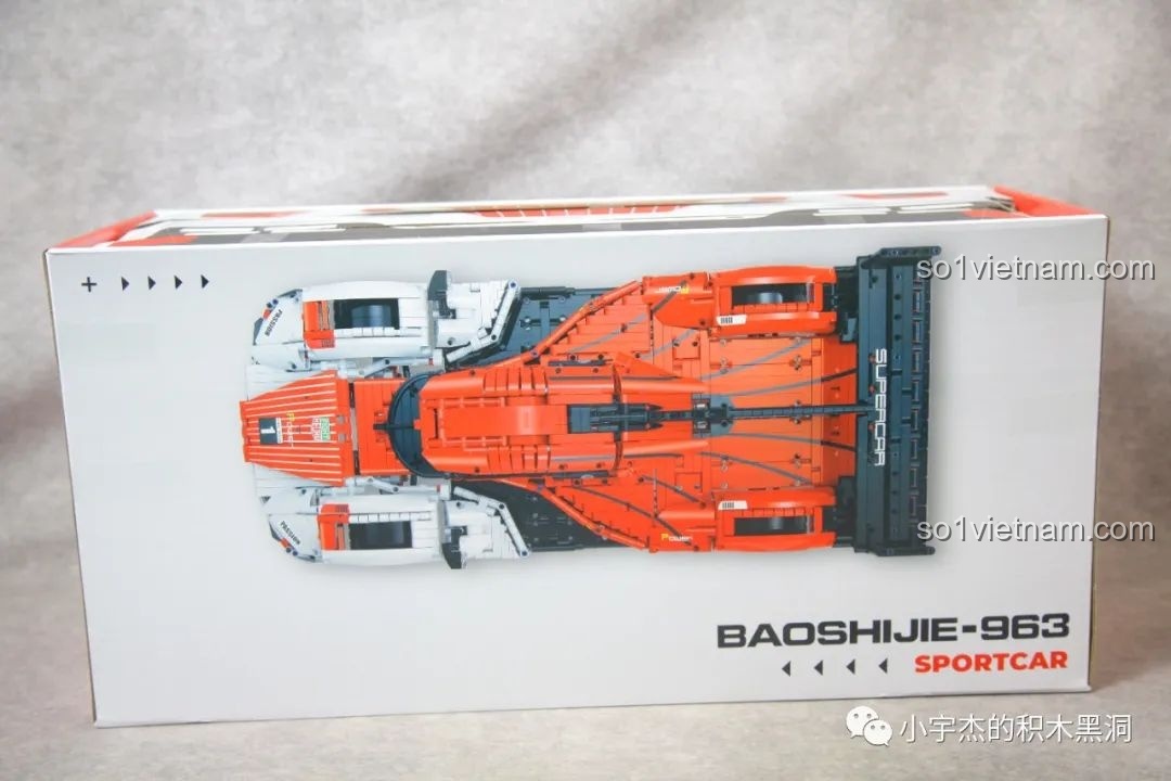 Nhìn từ trên xuống hộp bộ lắp ráp Porsche 963 Sportcar