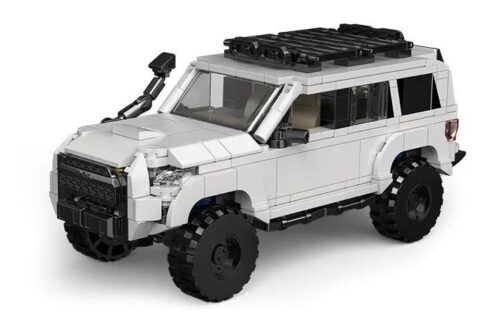 Mô hình xe địa hình Toyota 4Runner PB8809 màu trắng, tỉ lệ 1:32, 540 mảnh, có container trưng bày, đồ chơi lắp ghép cho bé trai 8 tuổi, giá tốt