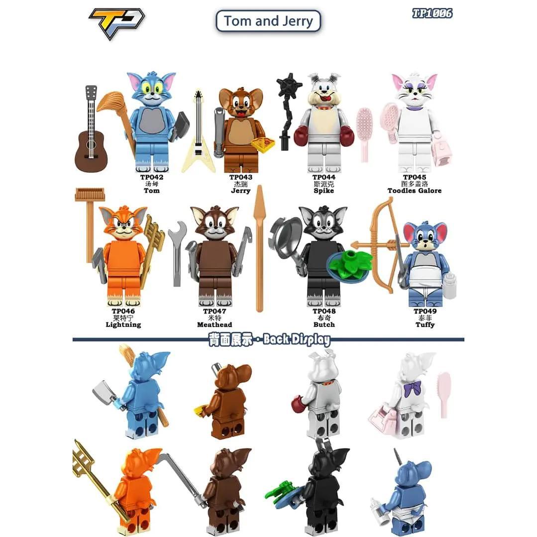 Bộ đồ chơi Tom và Jerry TP047, bộ 8 minifigures Tom và Jerry chất lượng cao, đồ chơi mô hình TP giá tốt cho bé trai và bé gái 6 tuổi.