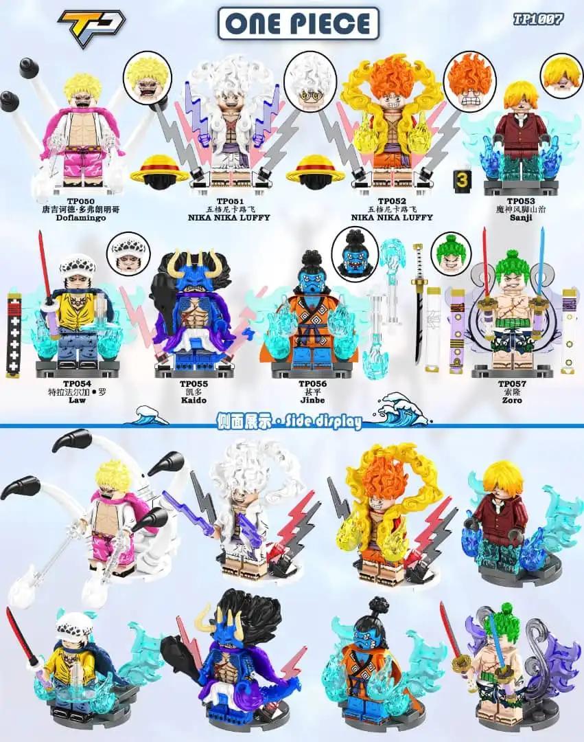 TP TP052 Bộ 8 Mô Hình Nhân Vật One Piece, Mô hình Luffy, Mô hình Zoro, Mô hình Sanji, Mô hình Kaido, Mô hình Jinbe, Mô hình Doflamingo, Mô hình Law, Nhân vật anime, Nhân vật truyện tranh, đồ chơi lắp ghép, minifigure