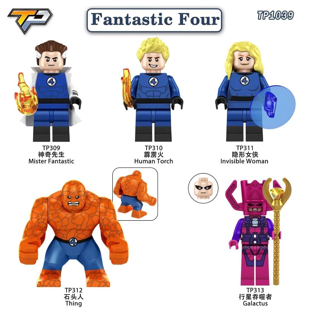 Bộ đồ chơi Fantastic Four TP1039 giá rẻ cho bé trai 8 tuổi, mô hình siêu anh hùng Bộ Tứ Siêu Đẳng chất lượng cao, tương thích LEGO®.