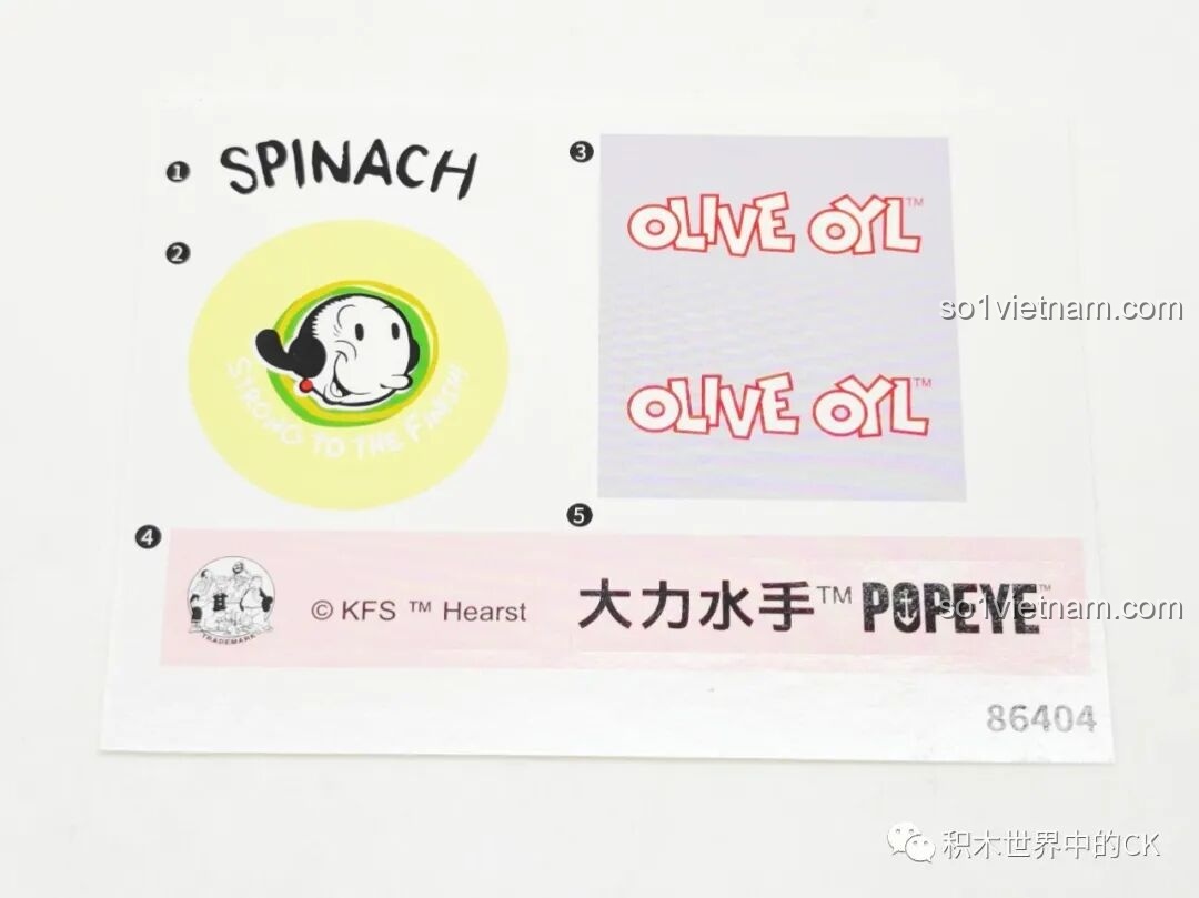 Tấm sticker độc đáo dành cho bộ Tranh Lập Thể Olive Oyl Pantasy 86404, với các chi tiết đặc trưng của cô nàng.