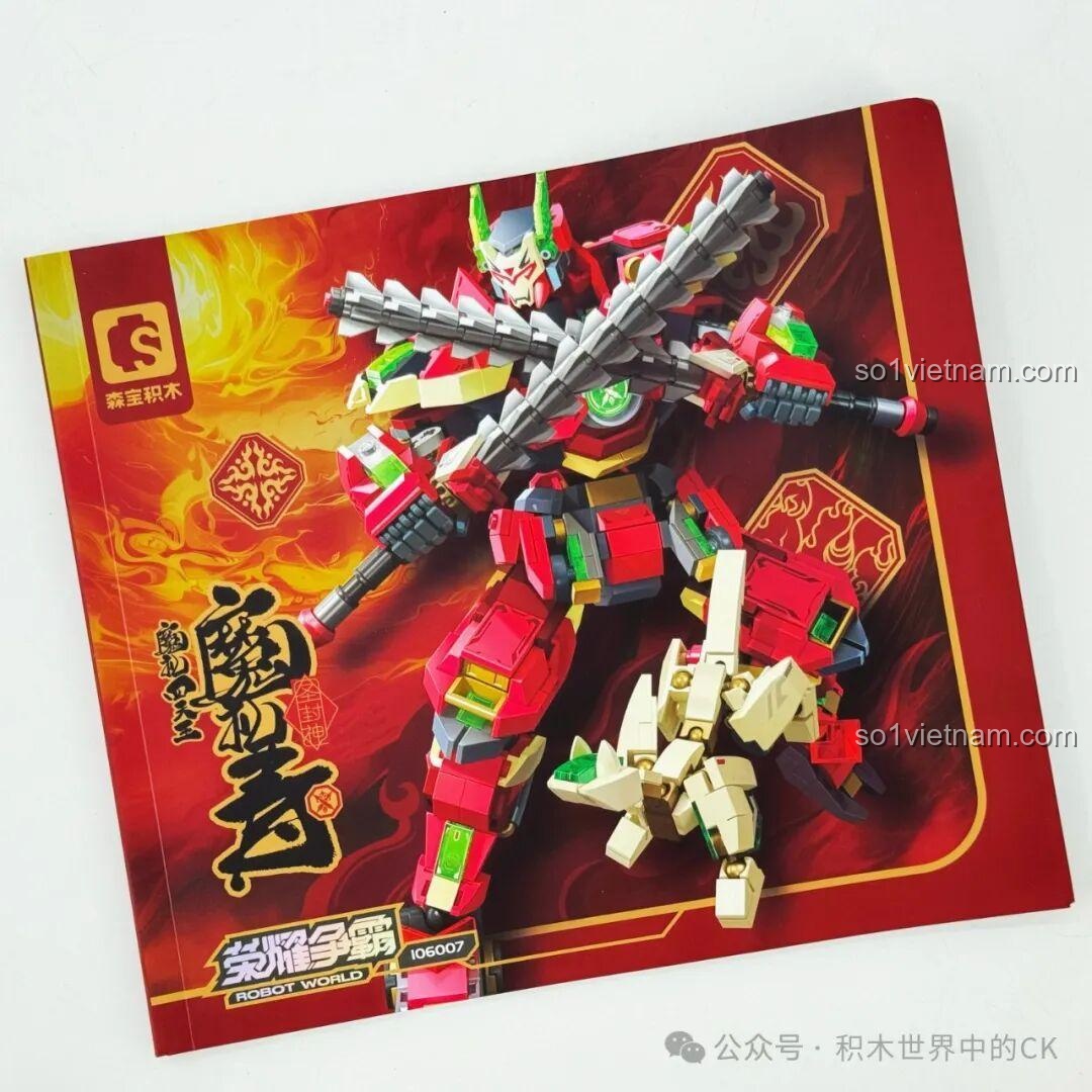 Các túi nhựa chứa chi tiết lắp ráp của robot Ma Lễ Hải SEMBO 106006, được đánh số từ 1 đến 4.