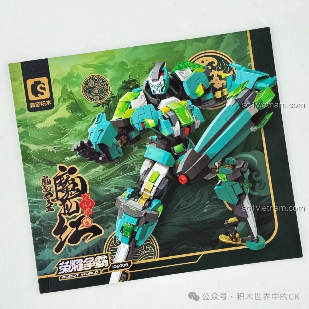 Các túi nhựa chứa chi tiết lắp ráp của robot Ma Lễ Thọ SEMBO 106007, được đánh số từ 1 đến 4.