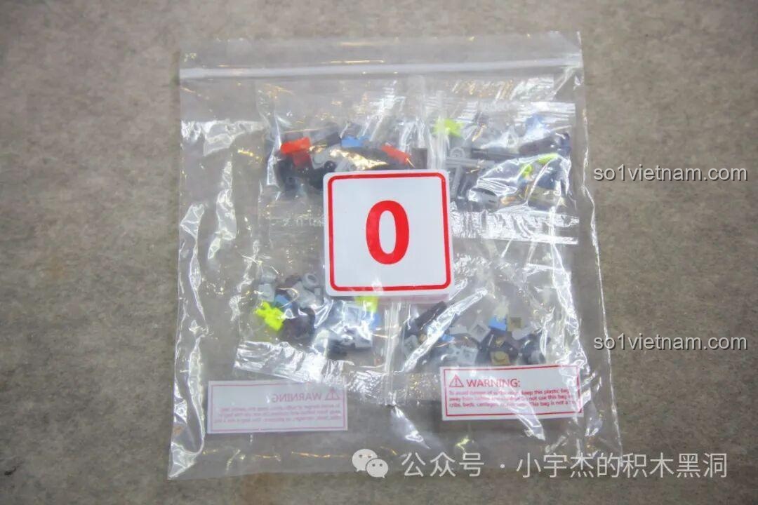 Túi mảnh ghép số 0 chứa các chi tiết dự phòng của bộ Khủng long bạo chúa T-Rex Bán Cơ Khí.