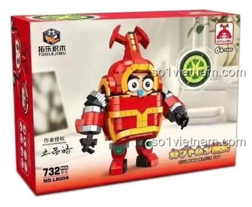 Hình ảnh hộp sản phẩm của bộ đồ chơi L8004 mô hình Chiến binh bọ Kabutack từ hãng Tuole, với 732 chi tiết.